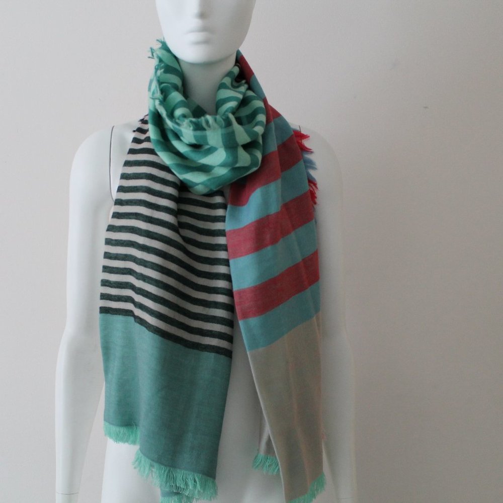 Marc by Marc Jacobs Colourful Stripe Wool Scarf